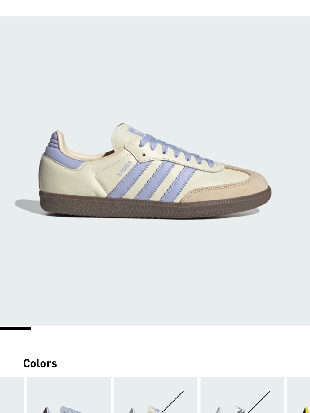 Adidas Samba OG Shoes- Cream White/Violet Tone/Sand Strata
